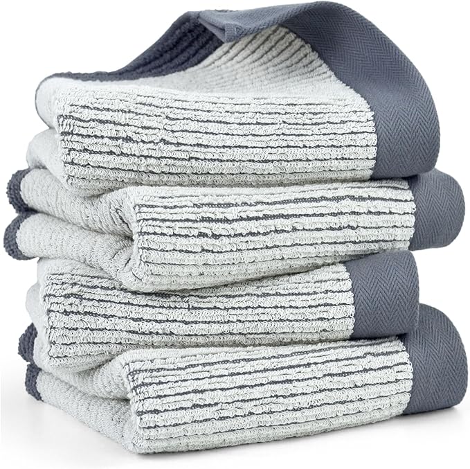 Cleanbear Gray Hand Towels for Bathroom by Cleanbear