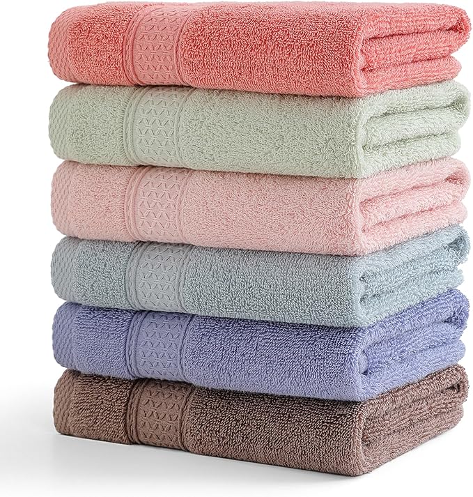 6 Pack Hand Towel Set, 16 by 25 inches, 100% Cotton Ultra Soft and Highly by Unknown