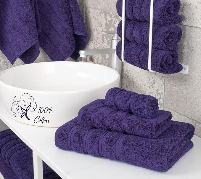 American Soft Linen Premium 3 Piece Towel Set, 1 Bath Towel 1 Hand Towel 1 - Image 2