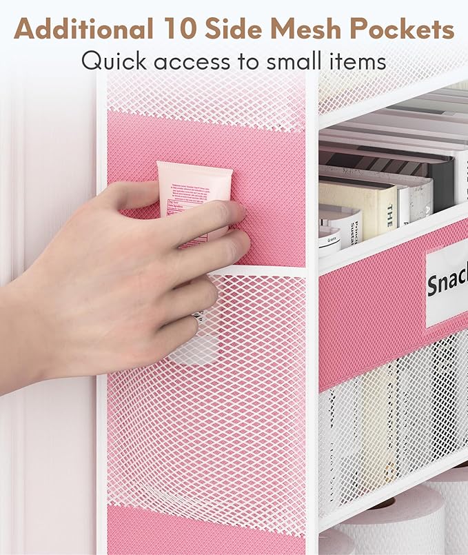 Over The Door Organizer Hanging, 5 Shelf Behind The Doors Storage, Pantry Door - Image 4