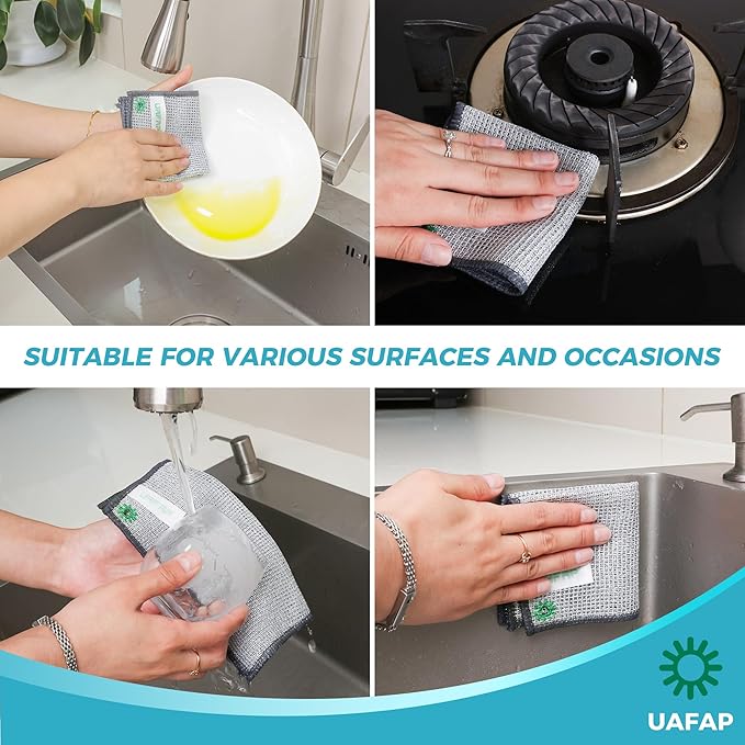 24 PCS Non Scratch Wire Dishcloth, Cleans Fast Without Scratching, Stands Up to - Image 7