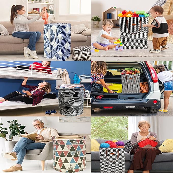 Waterproof Laundry Hamper 75L Collapsible Laundry Basket Extended Cotton Handle - Image 6