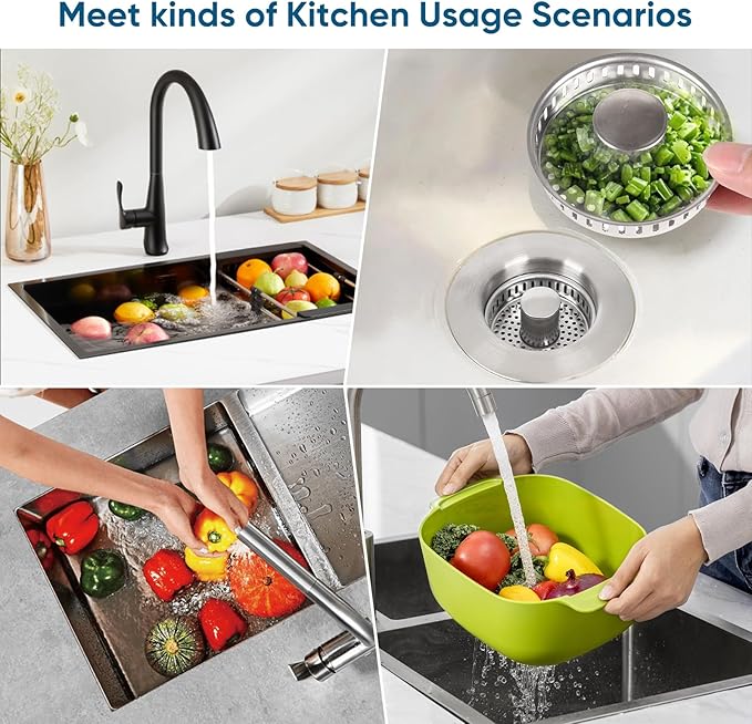 Upgraded 3 in 1 Kitchen Sink Drain Strainer & Sink Stopper, 304 Stainless Steel - Image 2