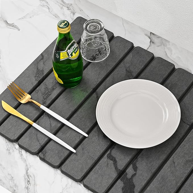 Large Stone Drying Mat for Kitchen Counter, Quick Drying Mat, Glasses and - Image 5