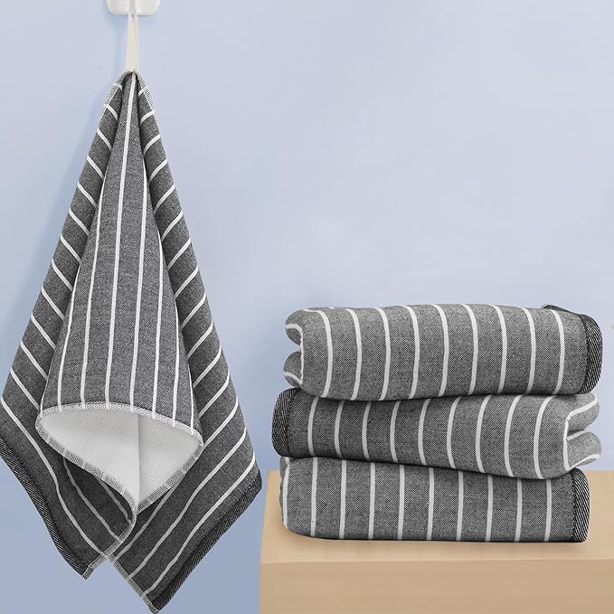 VOOVA & MOVAS 4-Piece Striped Cotton Hand Towels by VOOVAMOVAS