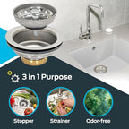 EZ-FLO Kitchen Sink Strainer Fits 3-1/2 Inch Opening, Sink Drain Assembly - Image 3