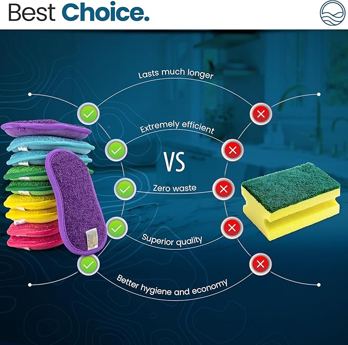 – 10 Kitchen Sponges Pack– Washable and Reusable Dishes Sponge Rubber – 6 X 3 - Image 10