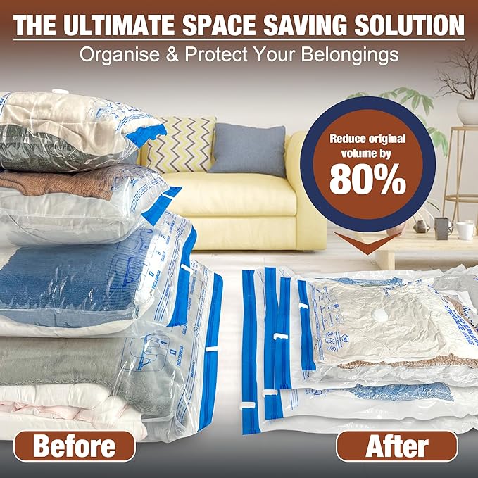HIBAG Vacuum Storage Bags, 12 Jumbo Vacuum Seal Bags - Image 6