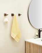 3 Pack Matte Black Wall Coat Hook Rack, Modern Coat Hooks Black Walnut Wood - Image 3