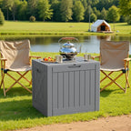 Patiowell 43 Gallon Resin Deck Box, Outdoor Storage Box for Patio Furniture, Deliveries, Pool Supplies,Waterproof and Lockable (Grey) - Image 6