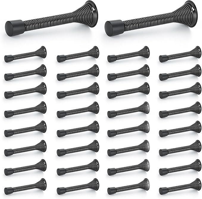 Ravinte Door Stoppers, 36 Pack Black Spring Door Stops by Ravinte