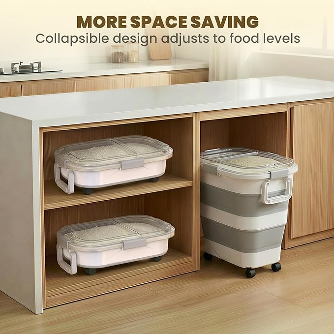 25-35Lbs Rice Container, Collapsible Food Storage Containers - Image 3