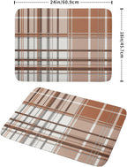 Brown White Buffalo Plaid Dish Drying Mat 18 x 24 Inch - Image 2