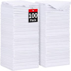 HOMERHYME White Microfiber Cleaning Cloths, 100 Pack Shop Towels Rags, Bulk by HOMERHYME