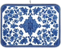 Blue White Porcelain Floral Dish Drying Mat by Wamika
