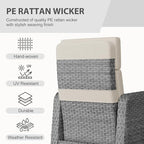 Restland Outdoor Recliner with Independent Adjustable Back & Footrest Wicker Patio Reclining Chair with Flip Table Comfortable Lounge Chair & Thick Cushion for Deck, Porch (Beige) - Image 5