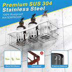 EUDELE 5-Pack Rustproof Stainless Steel Shower Caddy – No Drill Adhesive - Image 5