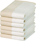 Premium Kitchen Towels | Yarn Dyed Flat Woven Stripe Kitchen Towel Set| 238 GSM by BumbleTowels