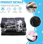 6 Pack Black Salon Towels, Super Soft and Absorbent Microfiber Hair Towel - Image 5
