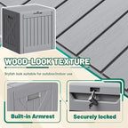 Devoko 40 Gallon Deck Box Outdoor Storage Box Waterproof for Patio, Large Outdoor Storage Bench Lockable for Outside (Gray, 40 Gallon) - Image 2