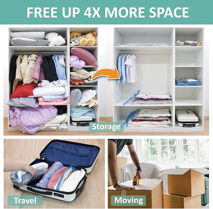 Cozy Essential Vacuum Storage Bags, Compression Space Saver Bags - Image 3