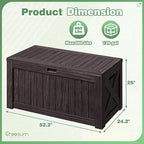 Greesum Outdoor Storage Box 120 Gallon Storage Bin with Lid for Patio Furniture, Garden Tools, Pool Supplies, Lockable, Waterproof and UV Resistant, Dark Brown - Image 4