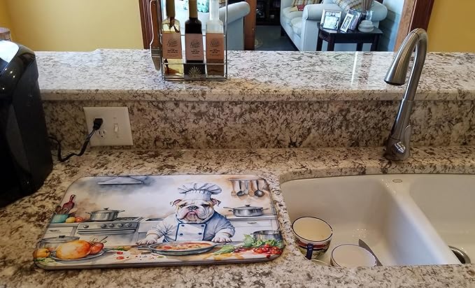 Caroline's Treasures DAC6243DDM English Bulldog The Chef Dish Drying Mat - Image 2