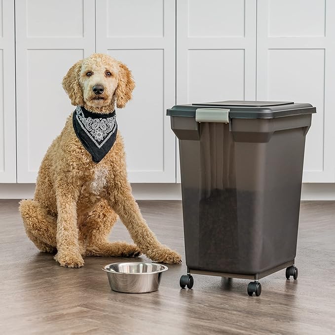 IRIS USA Dog Food Storage Container 58 lbs, Attachable Wheels, - Image 5