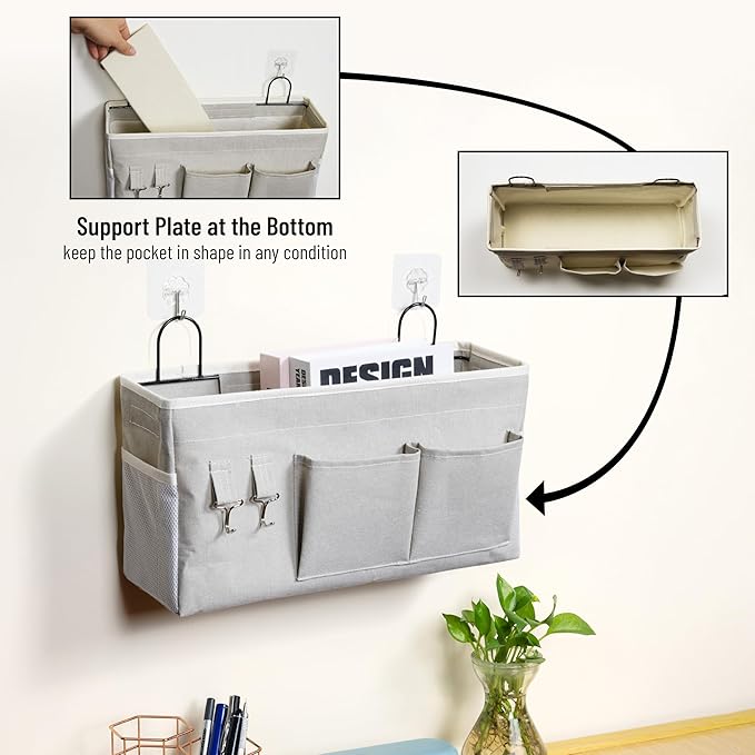 2pcs Large Wall Hanging Storage Bag, Door Closet Linen Fabric Pockets Organizer - Image 4