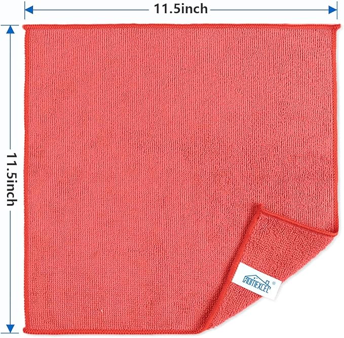 HOMEXCEL Red Microfiber Cleaning Cloth 100 Pack, Microfiber Towel - Image 7