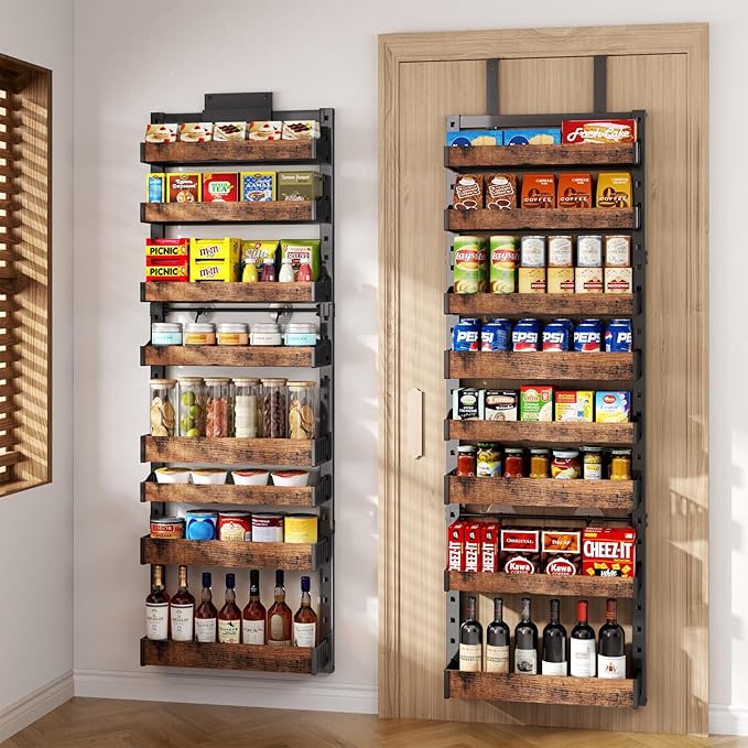 8-Tier Over The Door Pantry Organizer, Heavy-Duty Metal Wall Mount or Hanging by DAOTENGQL