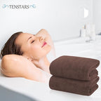 TENSTARS Silk Hemming Bath Towels - Image 5