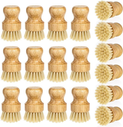 18 Pcs Bamboo Dish Scrub Brushes Kitchen Dishwashing Cleaning Brush Wooden by Dimeho
