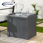 Suncast Small Deck Box Storage w/ Bench Seat for Indoor & Outdoor Use, 22 Gal., Cyberspace - Image 4