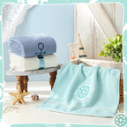 3 Pack Nautical Hand Towels for Bathroom 100% Cotton Embroidered Beach Bathroom - Image 4