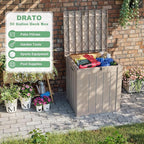 DRATO 50 Gallon Deck Box, Outdoor Storage Box for Patio Cushion, Garden Tools, Waterproof Patio Storage box, Lockable (Gray，50 Gallon) - Image 2