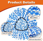 2 Microfiber Mop Head Refills and 2 Chenille Mop Pads, 1 Upgrade Scrub Brush 1 - Image 4