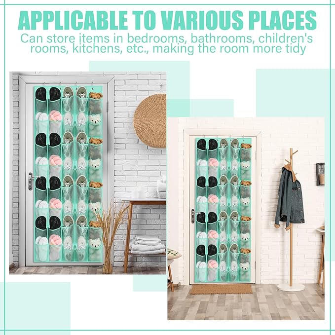 Windyun 40 over the Door Shoe Organizer Large Mesh Pocket Hanging Shoe Rack - Image 6