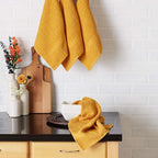 DII Basic Terry Collection Waffle Dishtowel Set, Solid Honey Gold, 4 Piece - Image 4