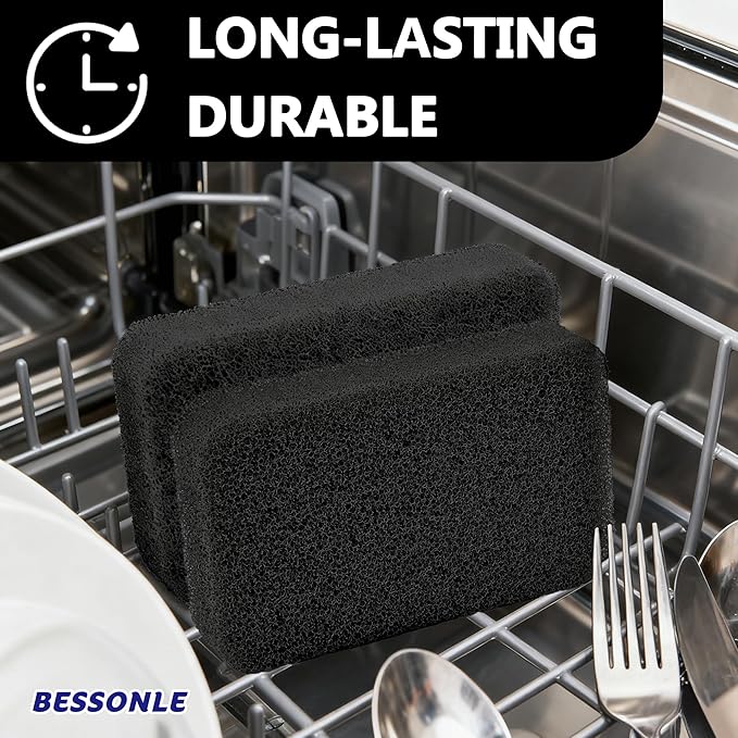8 Pack Silicone Scrubbing Sponges, Heavy-Duty, Non-Scratch Kitchen Sponges - Image 7