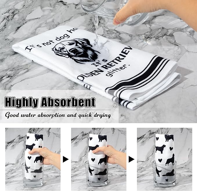 Golden Retriever Kitchen Dish Towel - Image 3