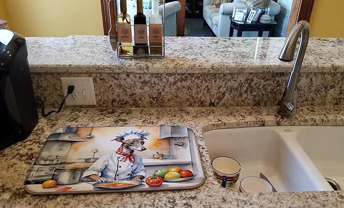 Caroline's Treasures DAC6269DDM Italian Greyhound The Chef Dish Drying Mat - Image 2