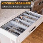SpaceAid 7-Piece Bamboo Drawer Organizer Storage Boxes Set, Wood Tray Junk - Image 4