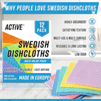 ACTIVE Swedish Dish Cloths for Kitchen 12 Pack Cellulose Sponge Cloth, Washable - Image 2