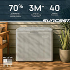 Suncast 22-Gal. Resin Small Outdoor Patio Deck Box with Reeded Design, Modern Outdoor Patio Bench/Storage Box for Cushions, Garden Tools, and More, French Gray - Image 8