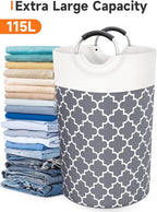 Large Laundry Basket Laundry Hamper Bag Washing Bin Clothes Bag Collapsible Tall - Image 5