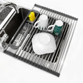 Roll Up Dish Drying Rack Over The Sink, 304 Stainless Stee Dish Drainer by Dolreiik