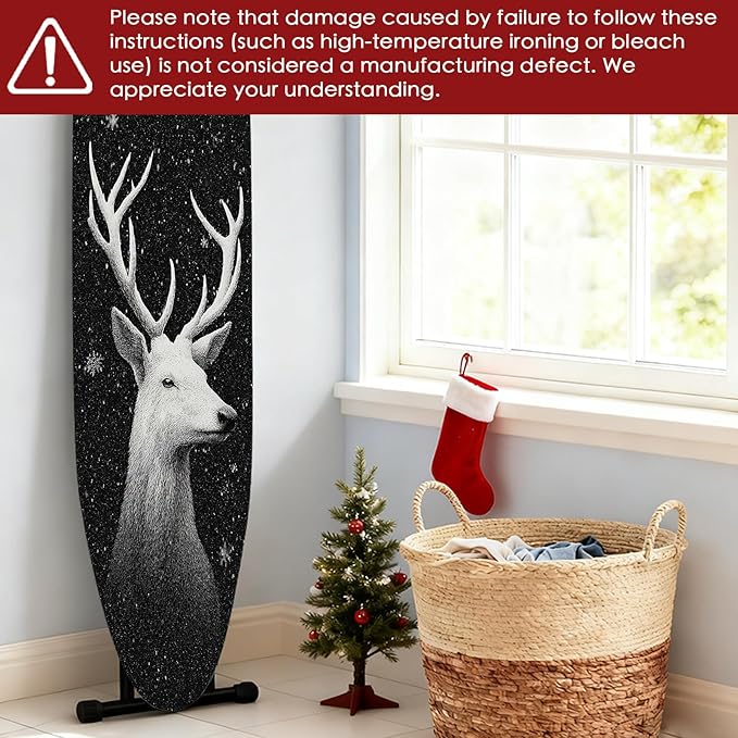 Nuxovilar Ironing Board Covers Winter Deer Sketch Pattern Polyester 15x54 Inches - Image 6