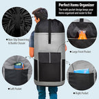BeeGreen Grey-Black-Laundry-Bag-Backpack-Extra-Large-Heavy-Duty, 125L Portable - Image 4