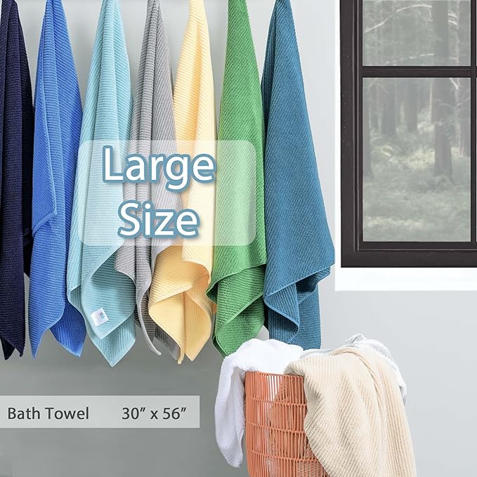 Luxury Bath Towels, Bath Towels Set of 4, Large 30" x 56" - Image 4